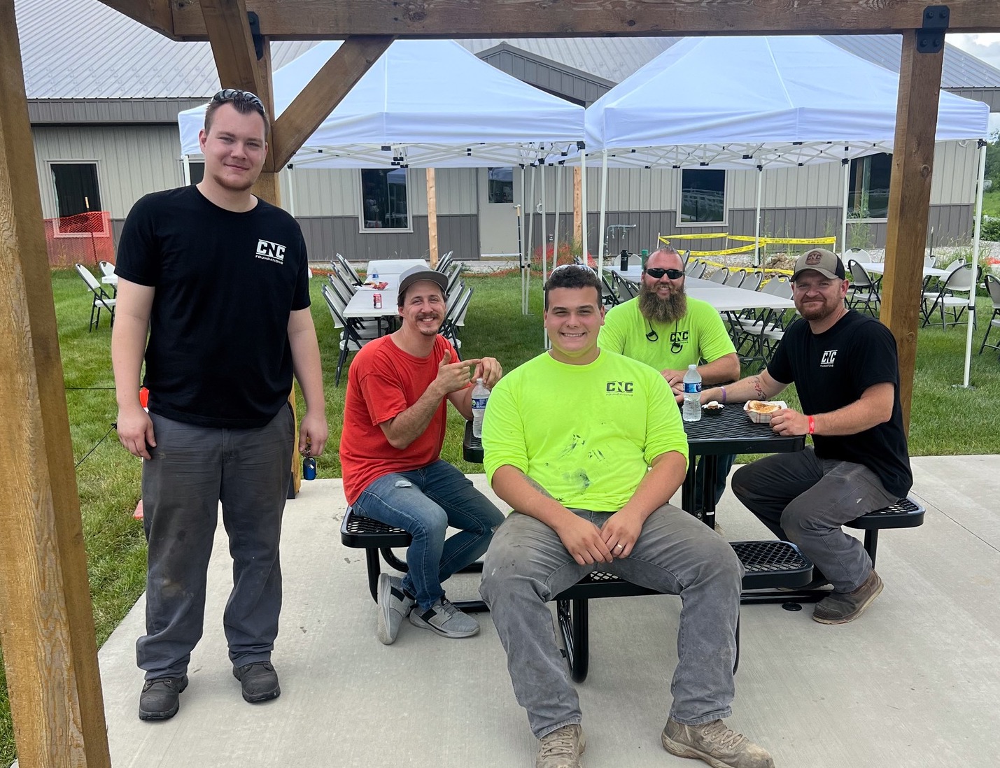 CNC team members having lunch at CNC headquarters