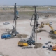 CNC Foundations crews installing aggregate piers at a large commercial construction site