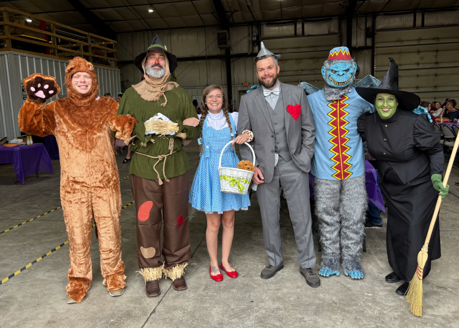 CNC team in Wizard of Oz Halloween costumes